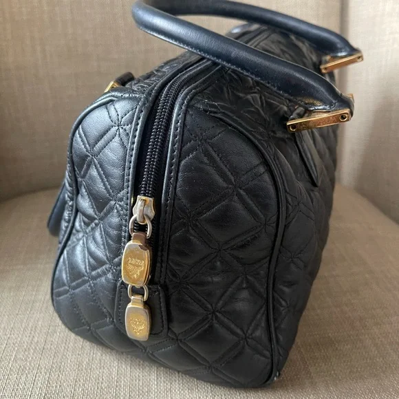 MCM Black Quilted Satchel with Elegant Design - Picture 8 of 16